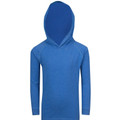 Kids Plain Fusion Hooded Long Sleeves Tee - F394KS | Royal Marl