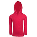 Kids Plain Fusion Hooded Long Sleeves Tee - F394KS | Red Marl