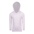 Kids Plain Fusion Hooded Long Sleeves Tee - F394KS | White Marl