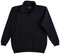Mens Half Zip Fleece Sweat Top - FL02 | Black