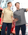 Polo with Stitch Style Shoulder Paneling in navy, product photo