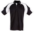 Mens CoolDry Contrast Short Sleeve Polo - PS61 | Black.White