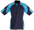 Mens CoolDry Contrast Short Sleeve Polo - PS61 | Navy.Aqua
