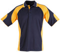Mens CoolDry Contrast Short Sleeve Polo - PS61 | Navy.Gold