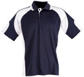 Mens CoolDry Contrast Short Sleeve Polo - PS61 | Navy.White