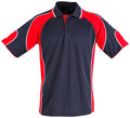 Mens CoolDry Contrast Short Sleeve Polo - PS61 | Navy.Red