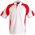 Mens CoolDry Contrast Short Sleeve Polo - PS61 | White.Red