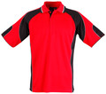 Mens CoolDry Contrast Short Sleeve Polo - PS61 | Red.Black