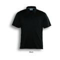 Mens Half Zip Plain Polo Shirt - CP1073 | Black
