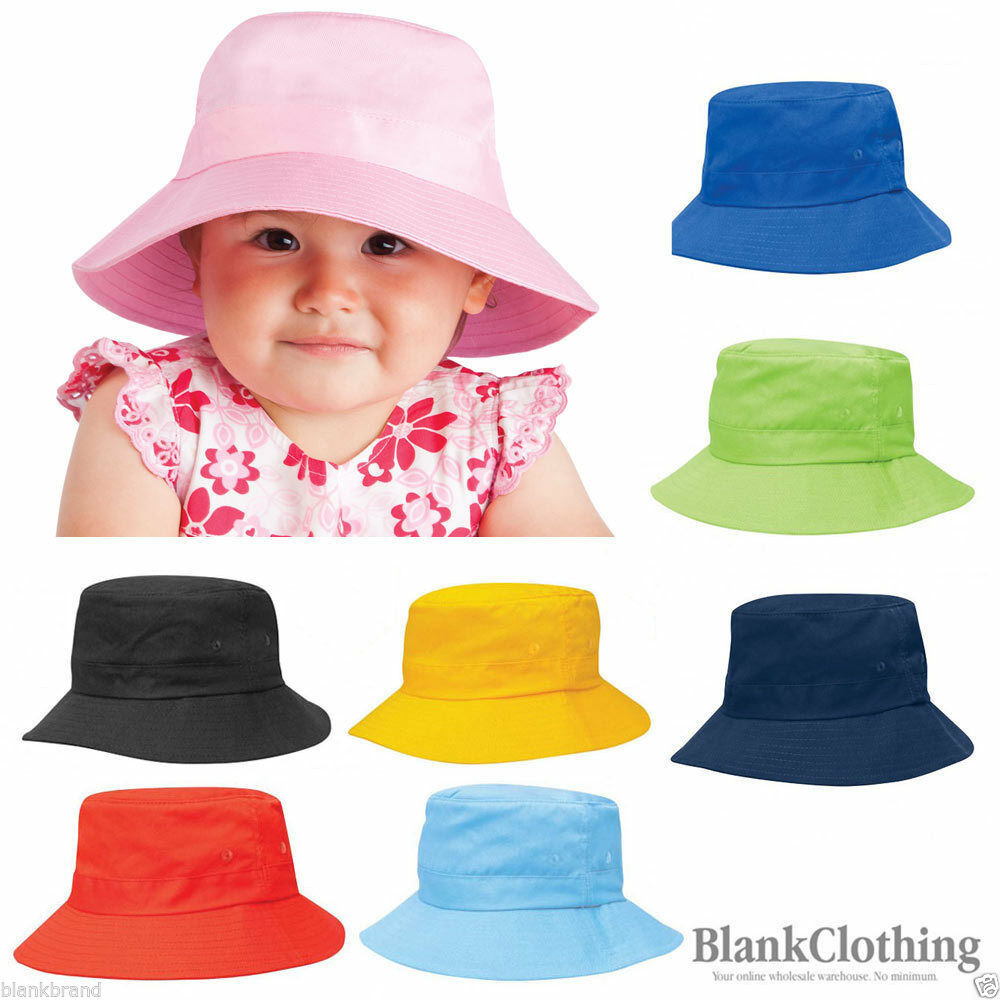 Kids Plain Cotton Twill Sun Smart 