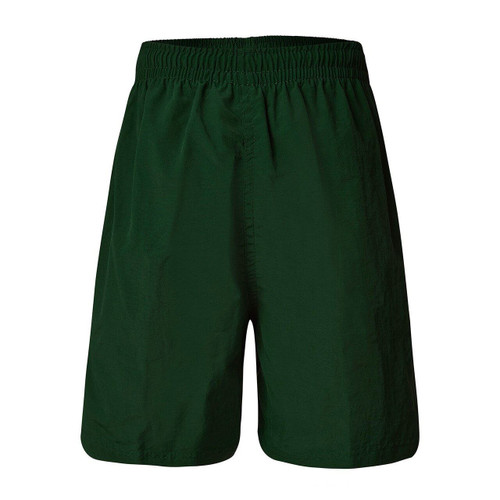 Kids Unisex Plain Water Repellent Taslon Sport Shorts - 47666 | Bottle Green