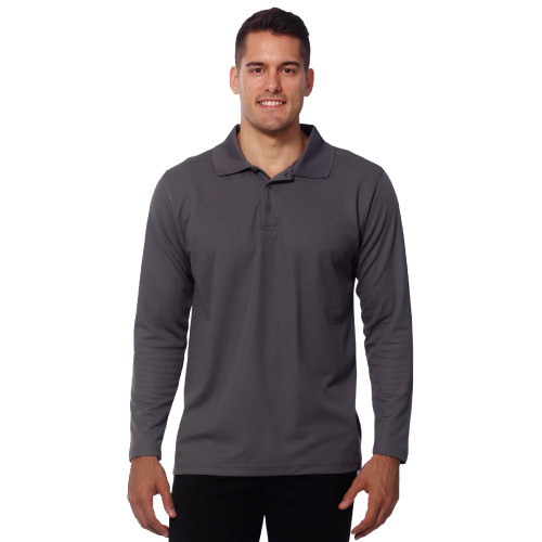 Adults Unisex Plain Quick Dry Long Sleeve Polo Shirts - PS35