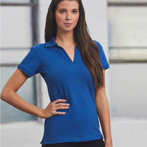 Ladies Button-Less Short Sleeve Cotton Polo - PS40