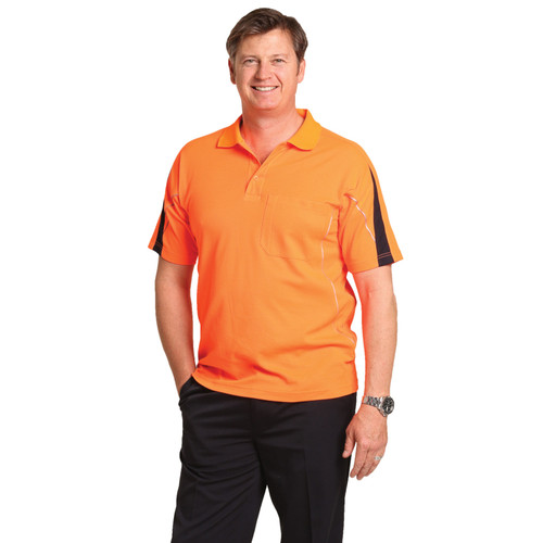 Mens TrueDry Hi-Vis Polo with Reflective Piping - SW25A