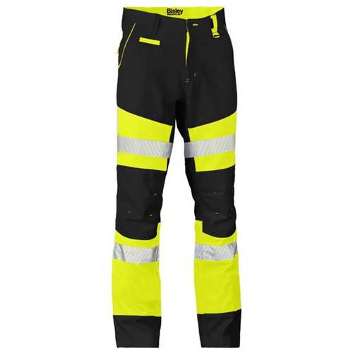 Bisley Ladies Taped Biomotion Two Tone Pants - Black/Yellow