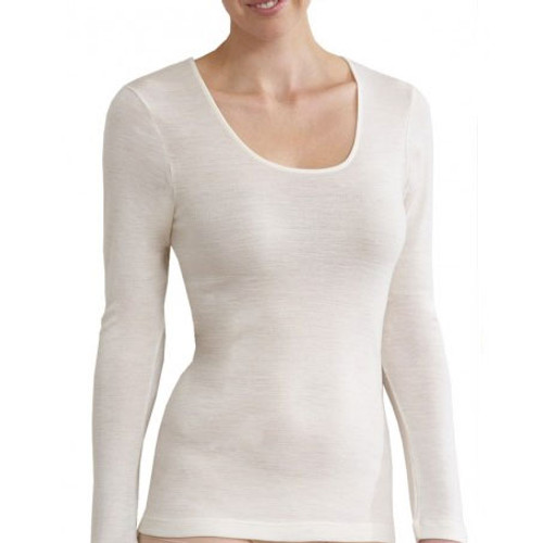 ALASKA women long sleeves merino wool - ivory