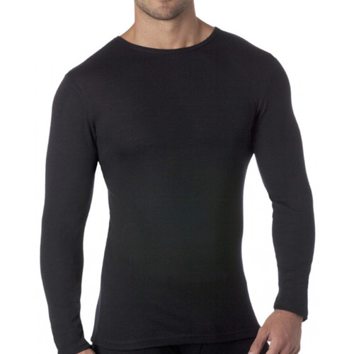 Mens Long Sleeve Thermal | Pure Merino Wool - Black