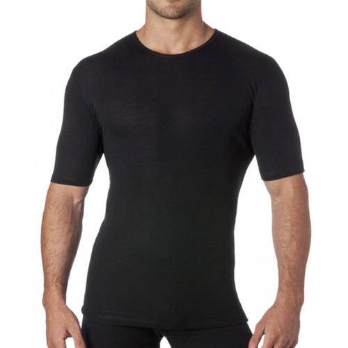 Mens Short Sleeves Thermal | Pure Merino Wool - Black