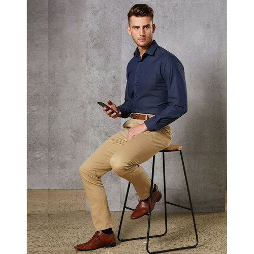 Mens Slim Fit Boston Stretched Chino Trousers - M9380
