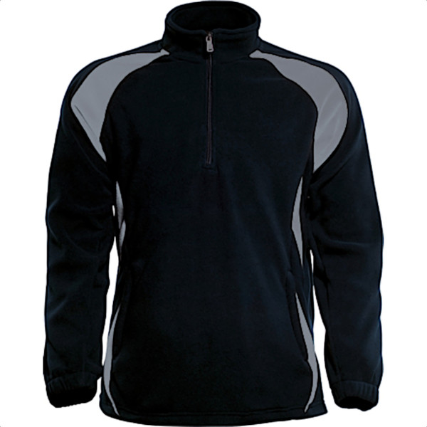Adults Mens Half Zip Pull Over Sports Jacket - CJ1050 | Black.Grey