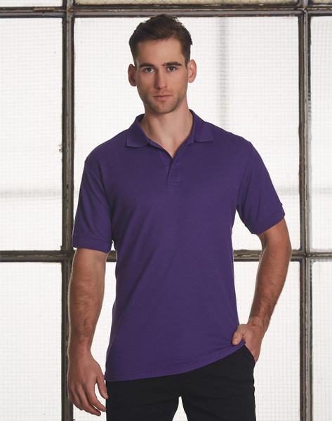 Adults Mens Plain quick dry Plain Pique Short Sleeve Polo Shirt, lifestyle photo