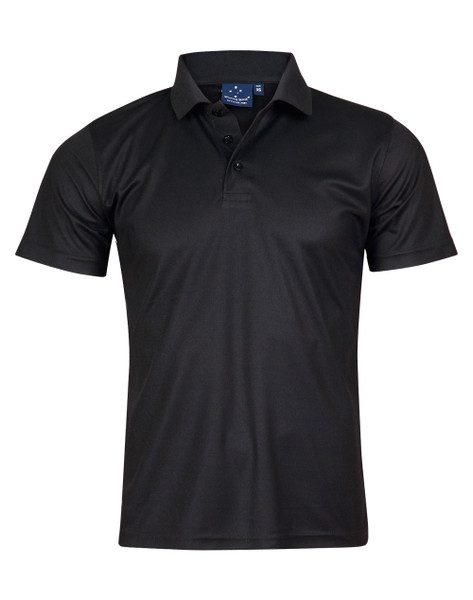 Mens Plain quick dry Polyester Short Sleeve Polo Shirt, lifestyle photo