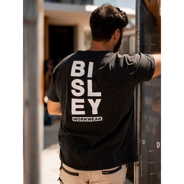 Bisley Unisex Cotton Vertical Logo Print Tshirt