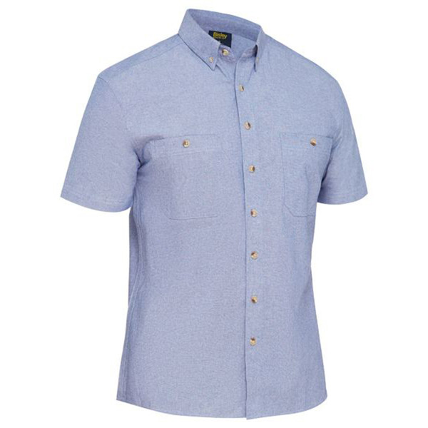 Bisley Mens Short Sleeve Chambray Shirt