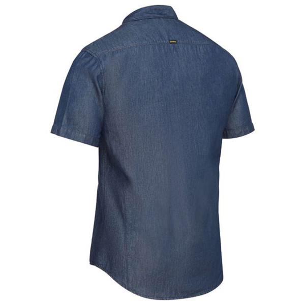 Bisley Mens Short Sleeve Denim Blue Work Shirt