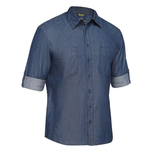 Bisley Mens Long Sleeve Denim Work Shirt