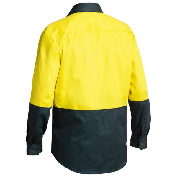Ladies Hi Vis Drill Shirt Closed Front Long Sleeve