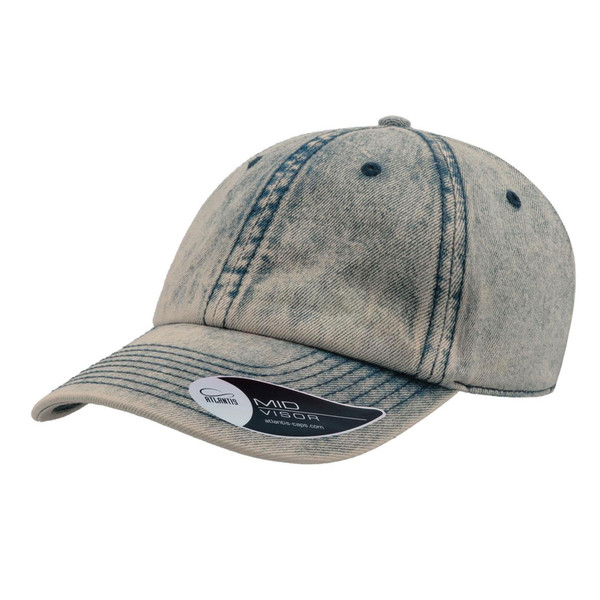 Atlantis Adults Premium Washed Chino Twill Baseball Cap- A1000 | Clear Washed Denim