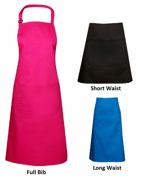 Adults Plain Quality Kitchen Apron | Full Bib, Short / Long Waist 