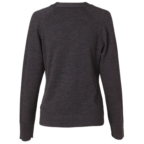 Womens V-Neck Merino Wool Long Sleeves Cardigan - M9602 - Back