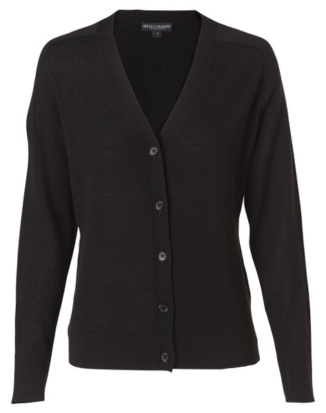 Womens V-Neck Merino Wool Long Sleeves Cardigan, lifestyle photo