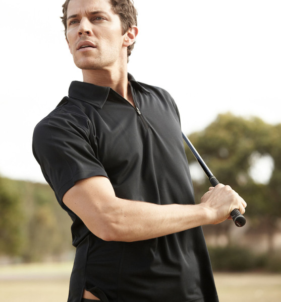 Mens Half Zip Plain Polo Shirt - CP1073 