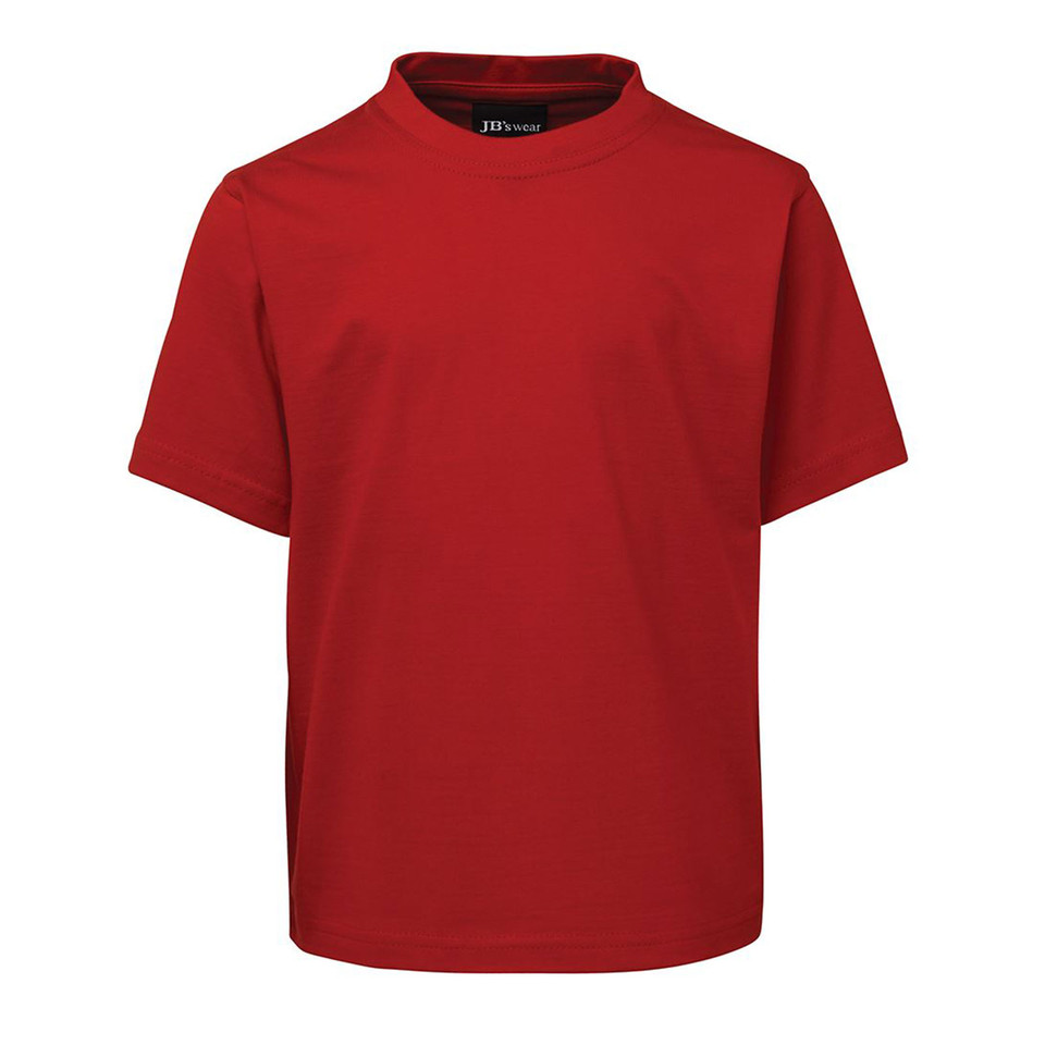 Kids Plain T-Shirt 100% Cotton UPF Rated Tee - 1KT | Dark Red