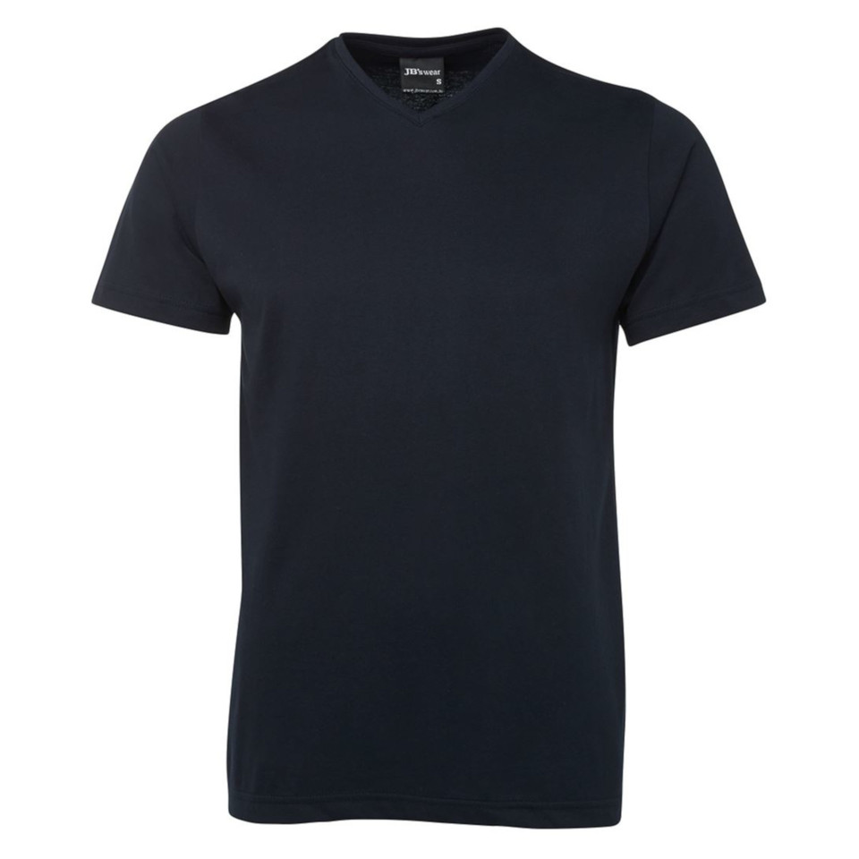 Adults Blank Cotton V-Neck T-shirt - 1VT | Navy