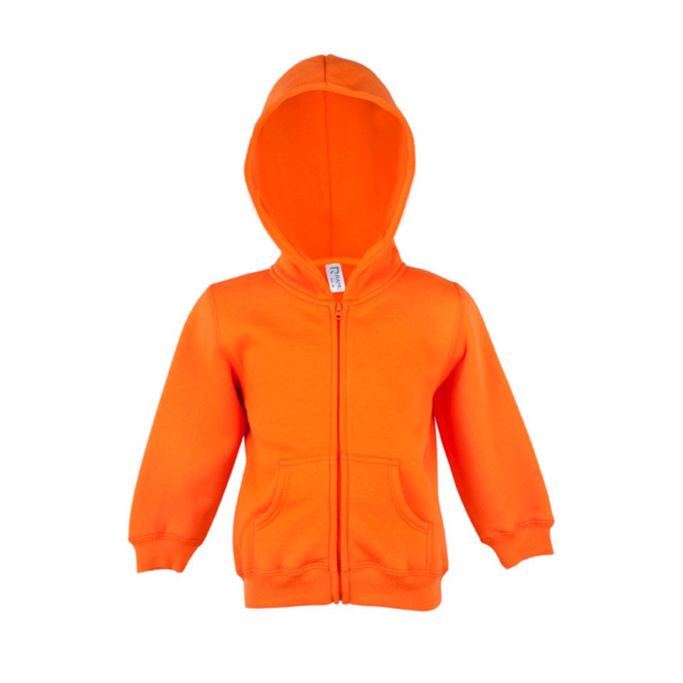 Plain Baby Fleece Zipper Hoodie - F100ZZ | Orange