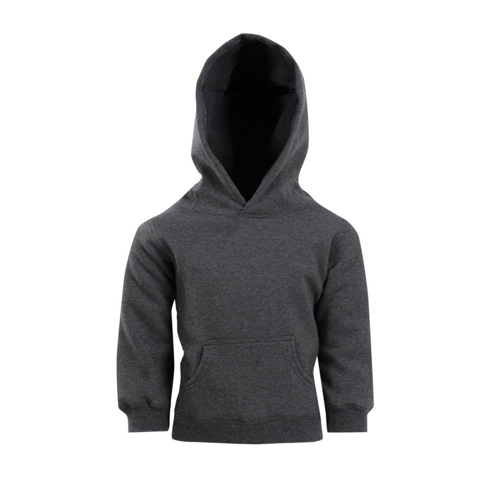Plain Baby Kids Fleece Pullover Hoodie - F100PP | Dark Marl