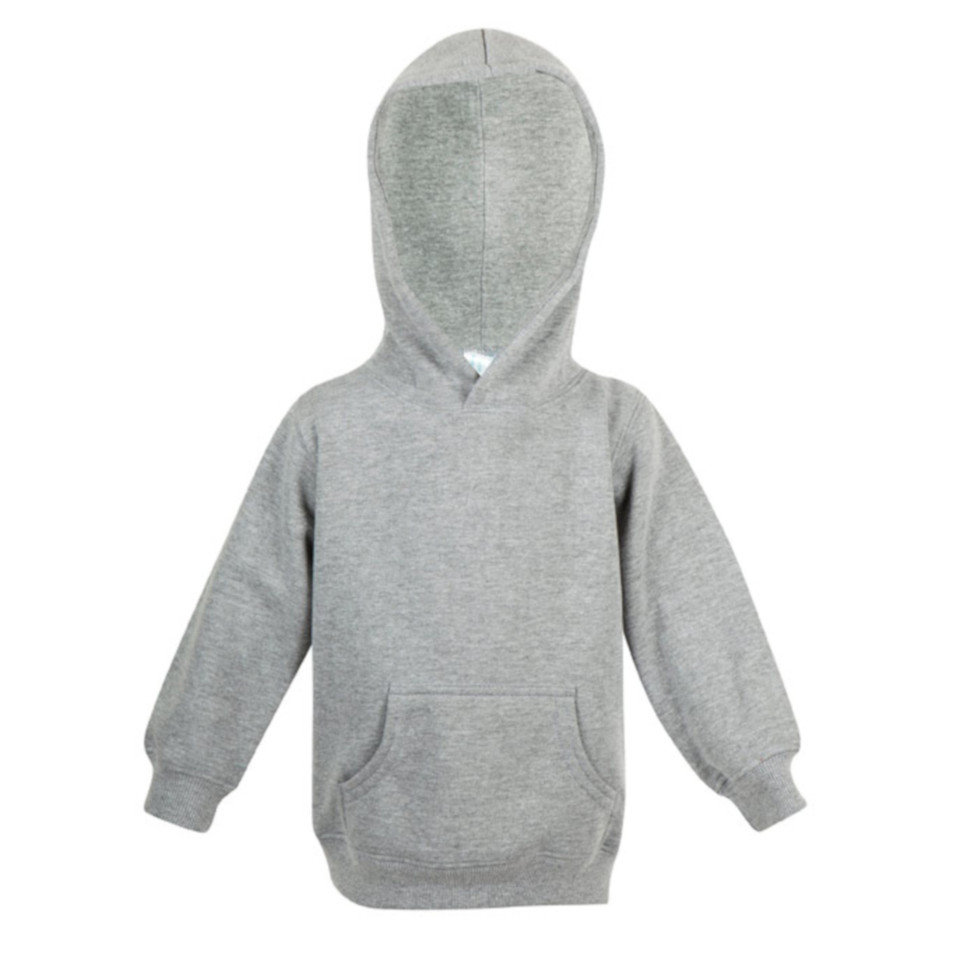 Plain Baby Kids Fleece Pullover Hoodie - F100PP | Grey Marle