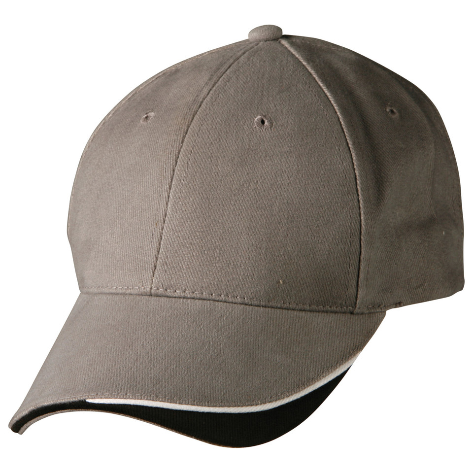 Triple Colour 6 Panels Sandwich Baseball Cap - CH68 | Grey.White.Black