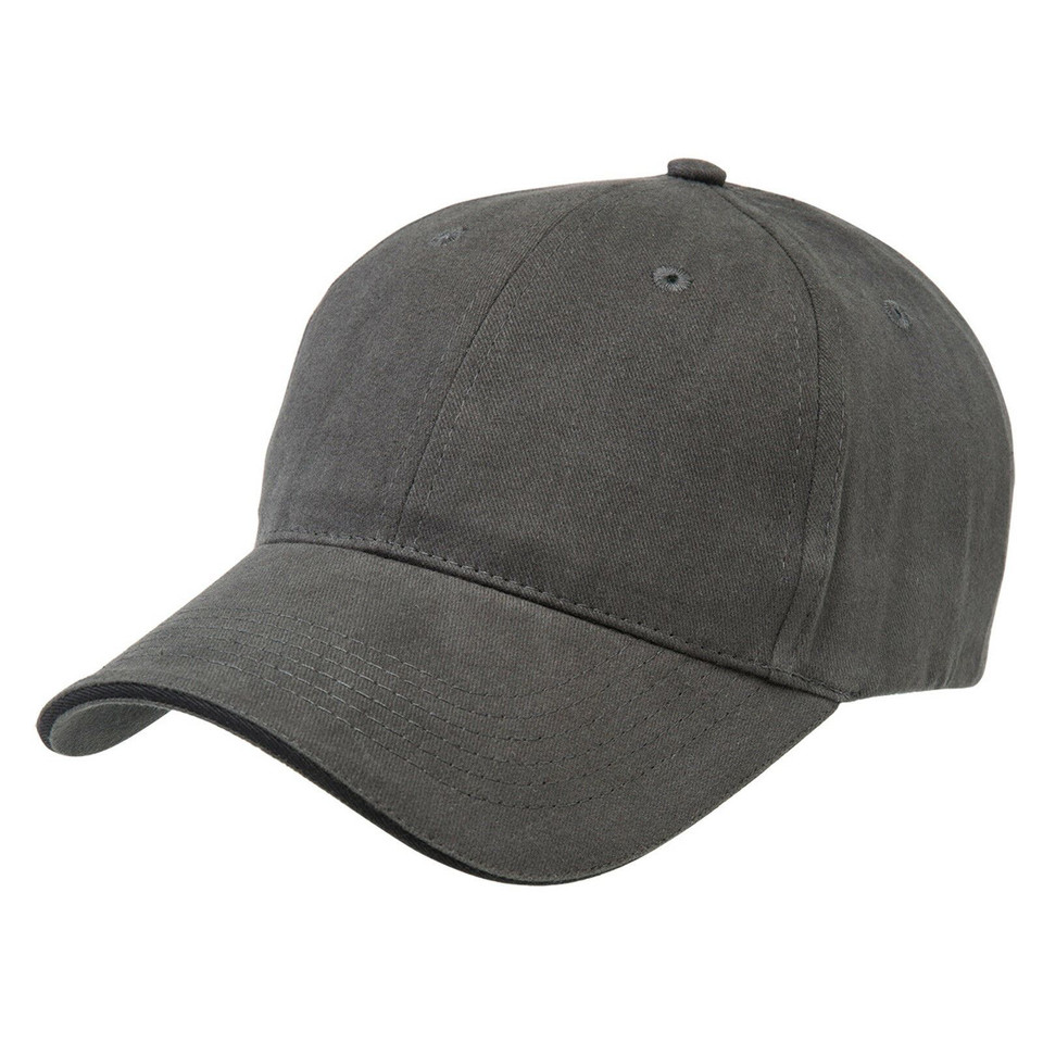Adults Premium 6 Panels 100% Cotton Cap - 8001 | Charcoal.Black