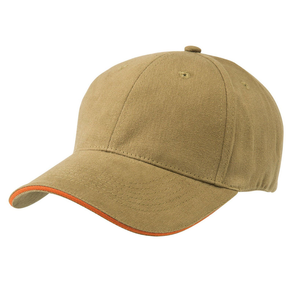 Adults Premium 6 Panels 100% Cotton Cap - 8001 | Khaki. Ochre