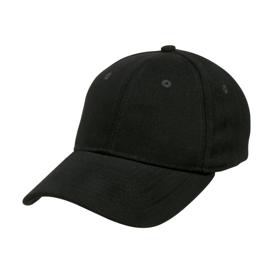 Adults 6 Panels Heavy Brushed Cotton Cap - 4171 | Black
