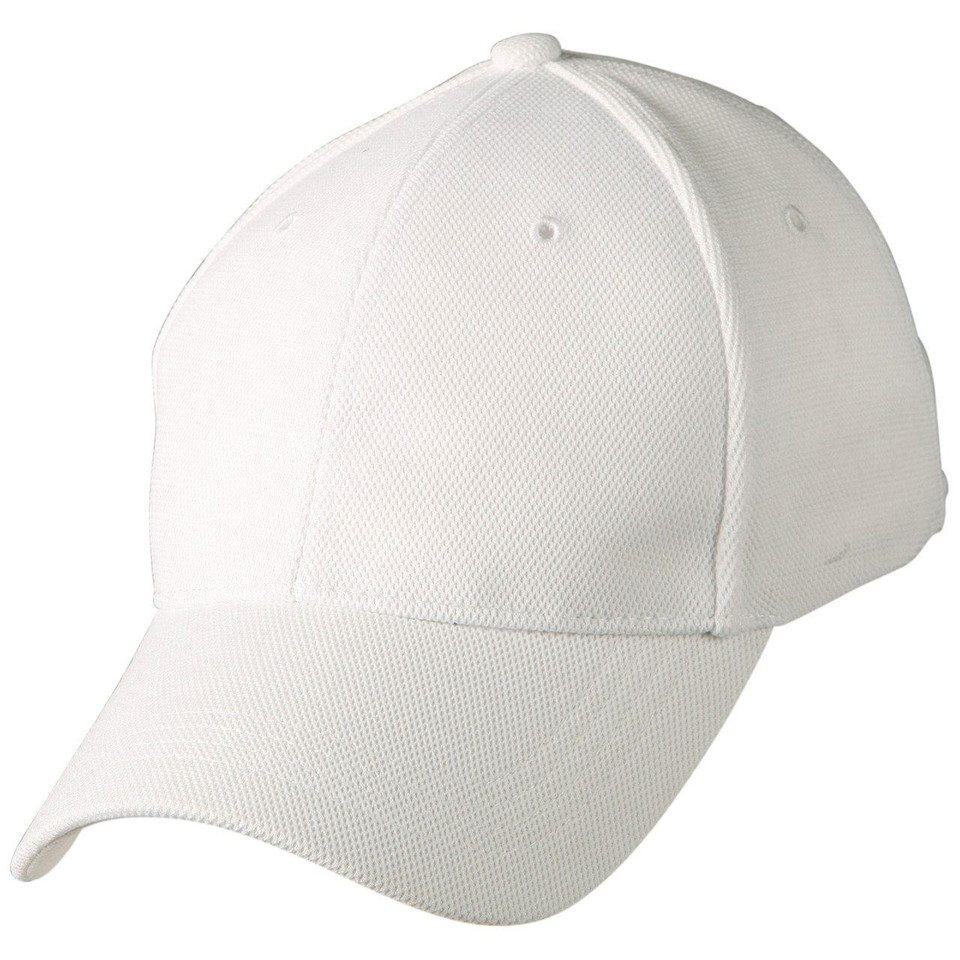 Adults Plain Structured Pique Mesh Baseball Cap - CH77 | White