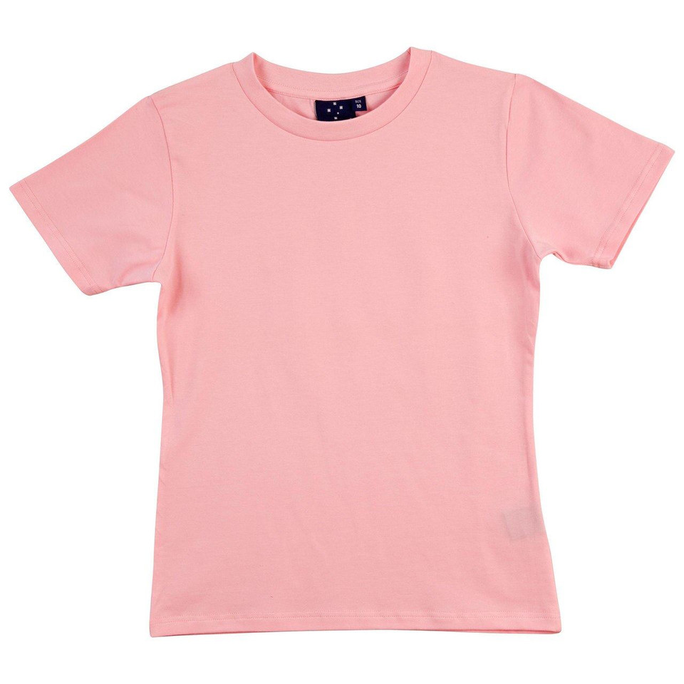 Adults Plain Ladies Thick Stretchy Fitted Tshirt - TS15 | Light Pink