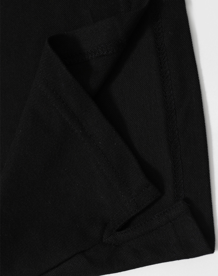 Mens Plain Plain Pique Short Sleeve Polo Shirt in black, product photo