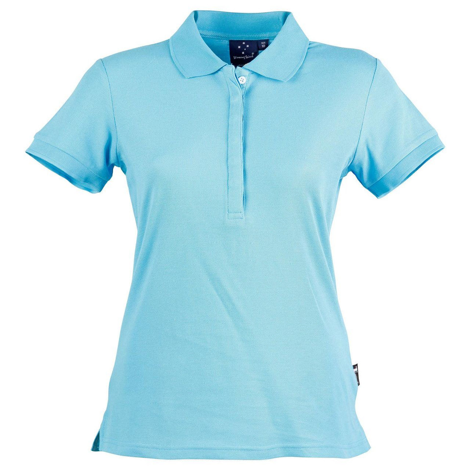 Womens Plain TrueDry Pique Short Sleeve Polo Shirt - PS64 | Aqua Blue