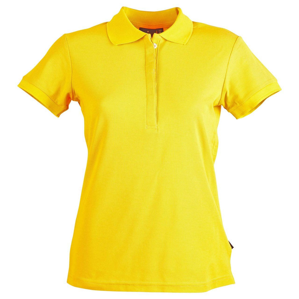 Womens Plain TrueDry Pique Short Sleeve Polo Shirt - PS64 | Gold